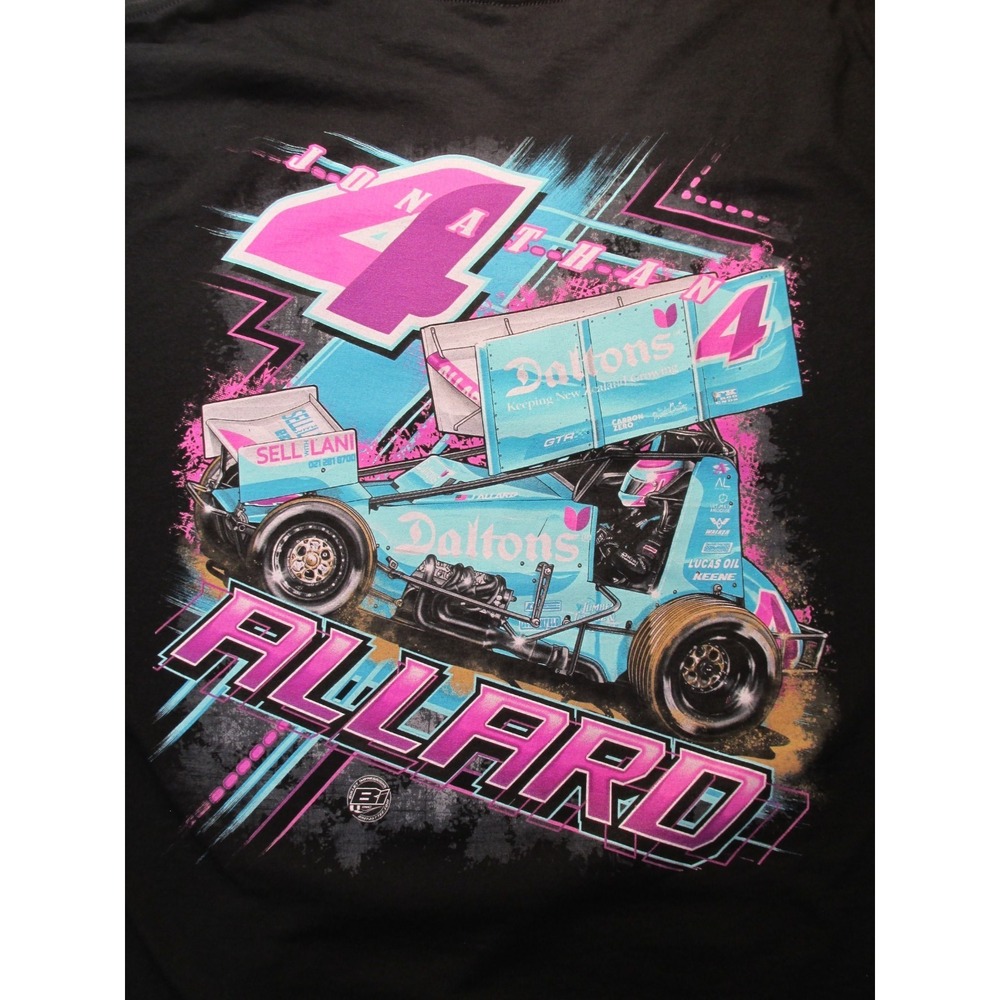 Gildan Jonathan Allard 4 Sprint Car Racing T-Shirt Mens 2XL Black Short Sleeve